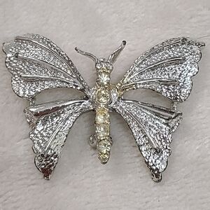 Vintage Jerry's Silver Tone Butterfly Brooch
